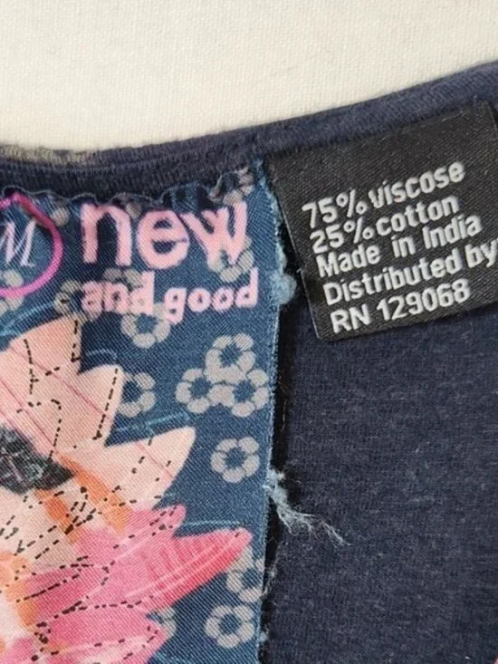 2000s vintage Desigual Womens Blue Paisley Mandala Sleeveless Knit M flaws - Picture 7 of 8